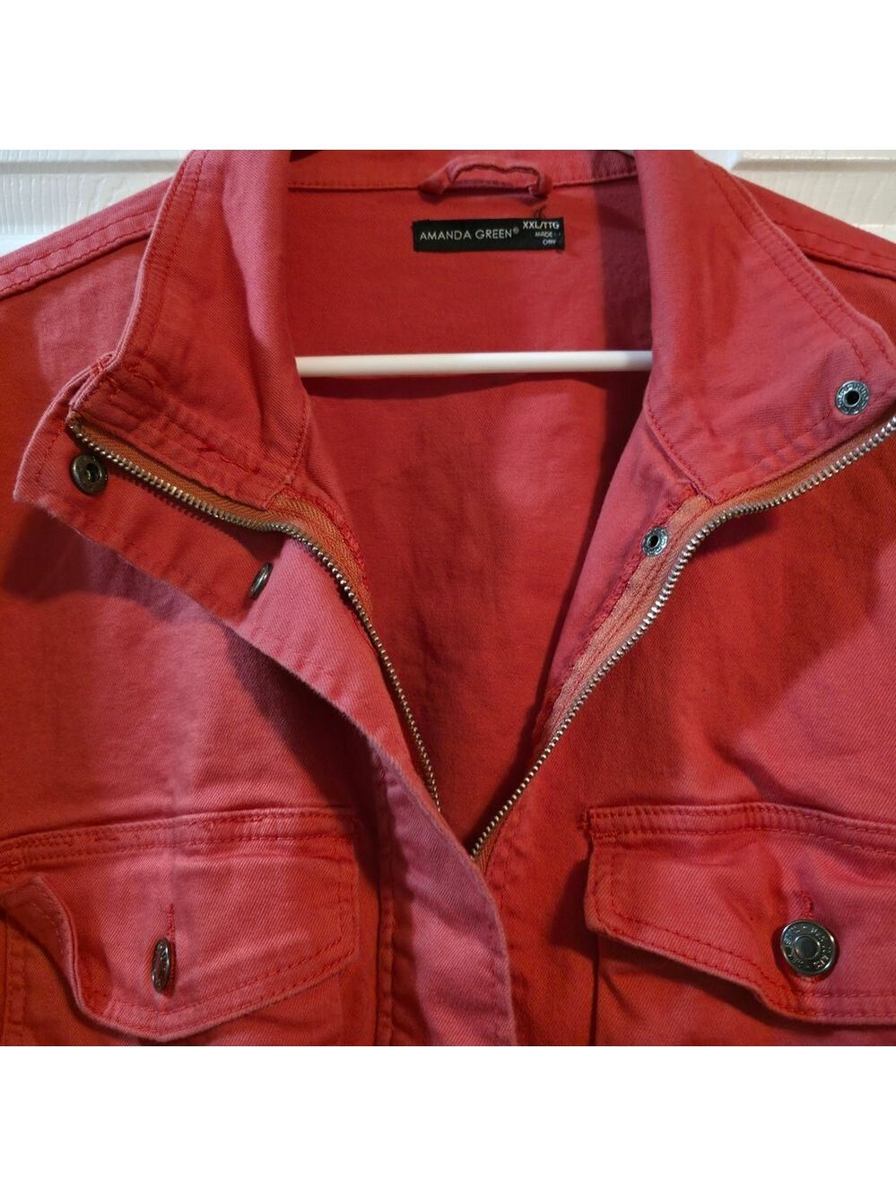 4/$25 Deal! Amanda Green Women's Coral Cotton Utility Jacket - Picture 2 of 13